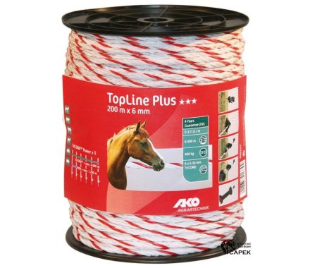 Ohradníkové lanko/provaz -TOPLINE PLUS 6MM-